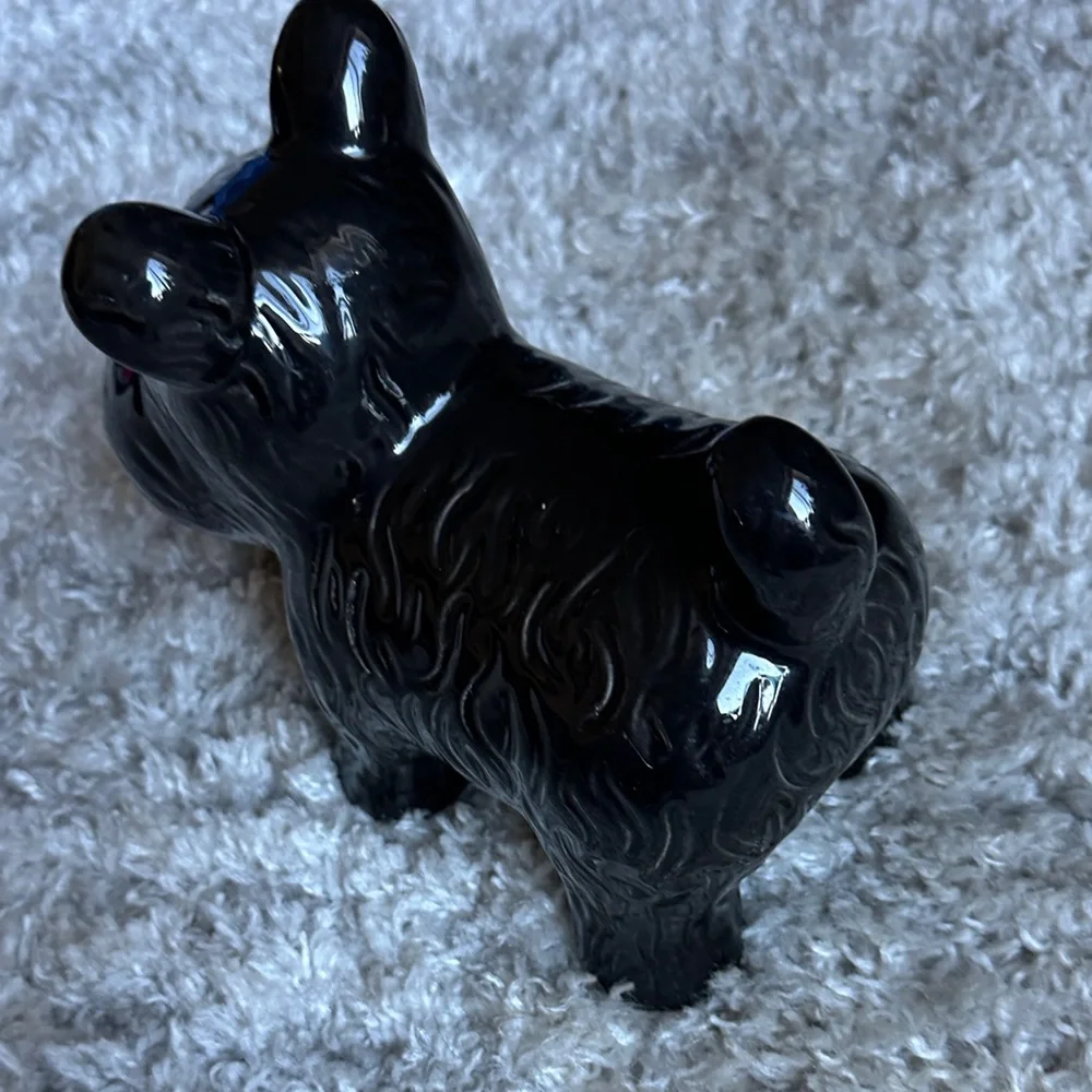 Glossy Black Ceramic Scottie Dog - Picture 3 of 3